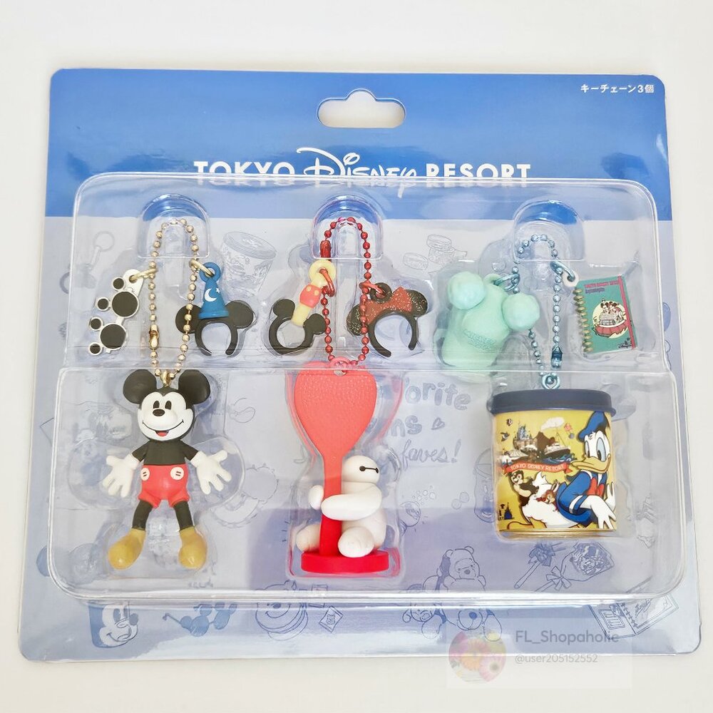 *TOKYO JAPAN* Disney Resort Mickey - Baymax - Donald Keychain Set - 3pcs - NEW!